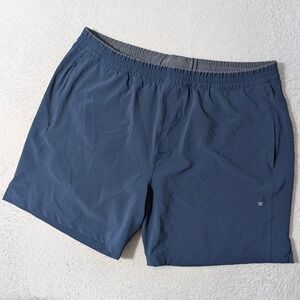 Mack Weldon Stealth Shorts Mens XXL Blue Stretch Brief Lined Athletic Gym 6" ins